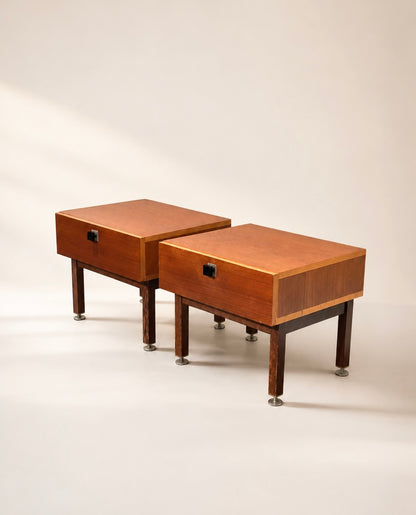 Set Midcentury Teak Nighstands