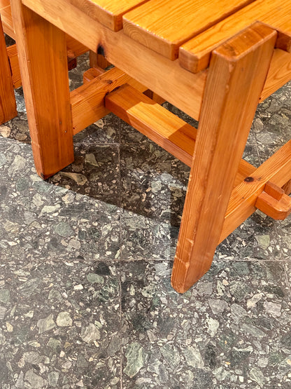 Set Brutalist Swedish Solid Pine Stools