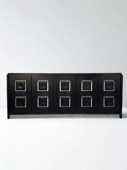 Belgian Brutalist Black Sideboard