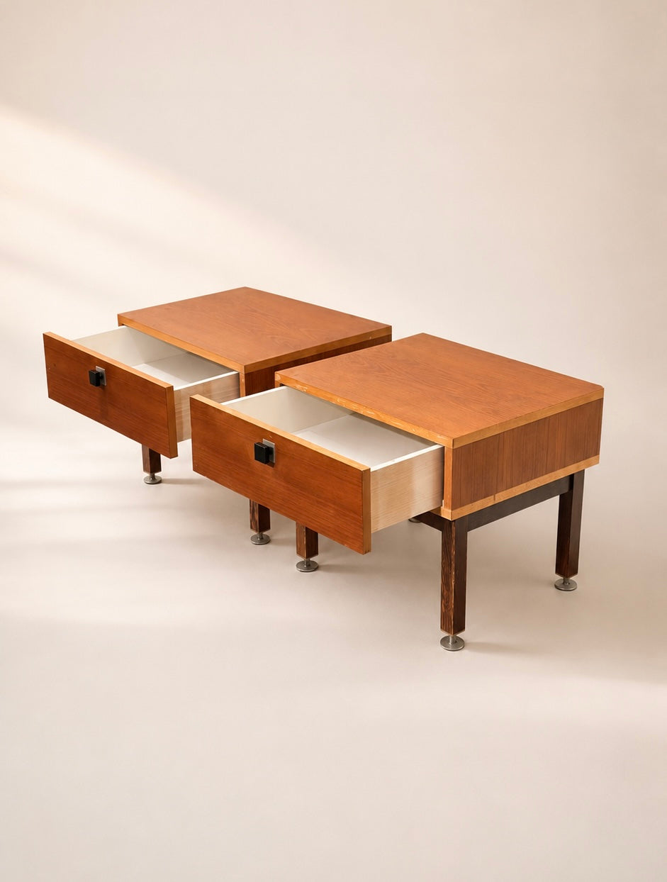 Set Midcentury Teak Nighstands
