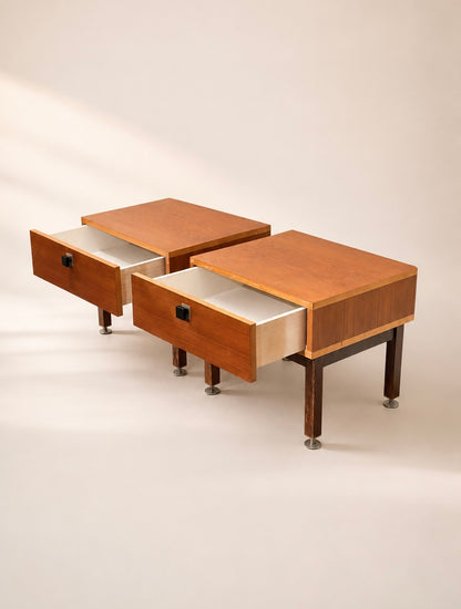 Set Midcentury Teak Nighstands