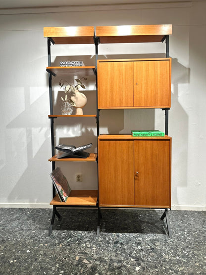 Modular Wall Unit – Teak Veneer & Metal - Lattico