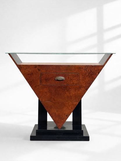 Art Deco Burlwood Console