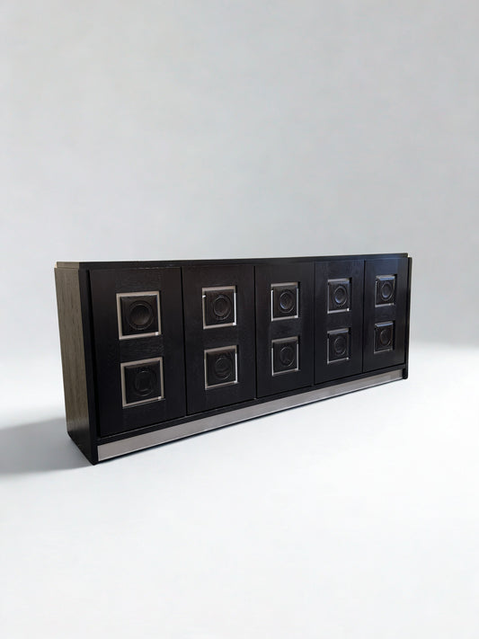 Belgian Brutalist Black Sideboard
