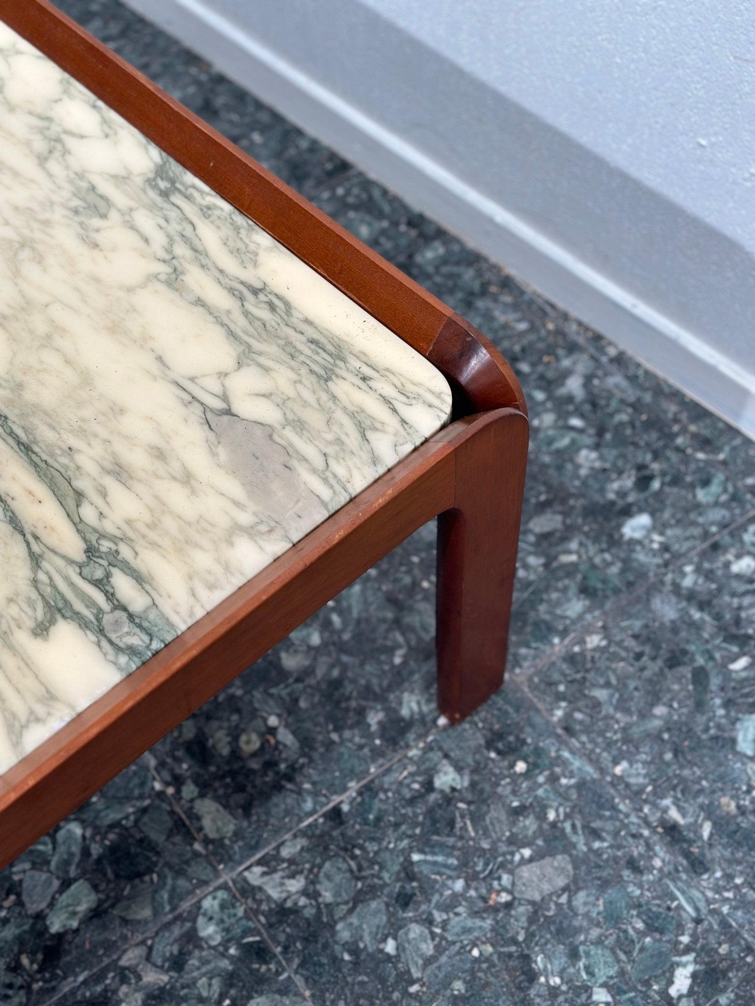 Vintage Italian Marble and Teak Coffeetable - Lattico