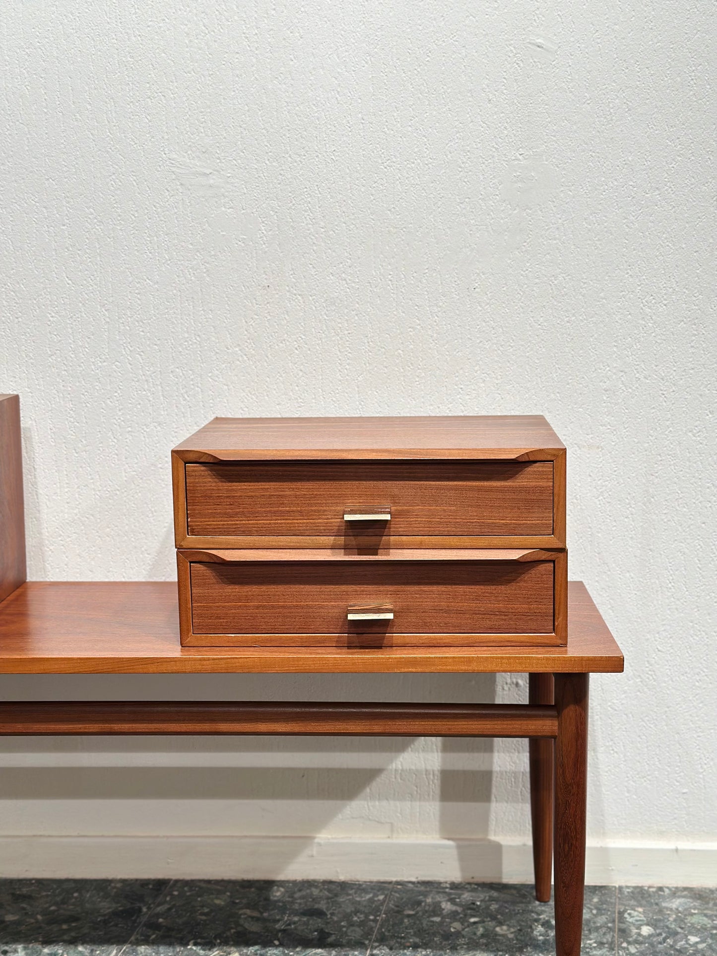 Set Vintage Teak Floating Nightstands