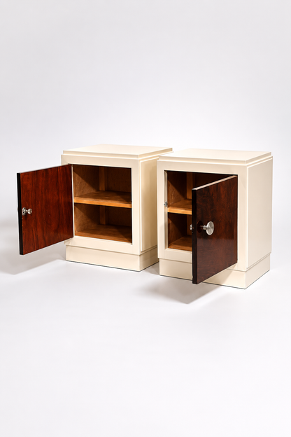 Pair of Late Art Deco Modernist Nighstands