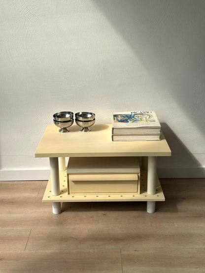 Postmodern Kartell Side Table / Media Cabinet with Drawer – Design by Simon Fussell - Lattico