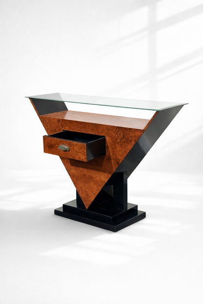 Art Deco Burlwood Console