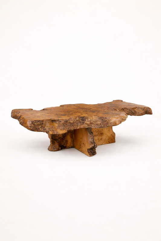 Midcentury Burl Wood Coffee Table