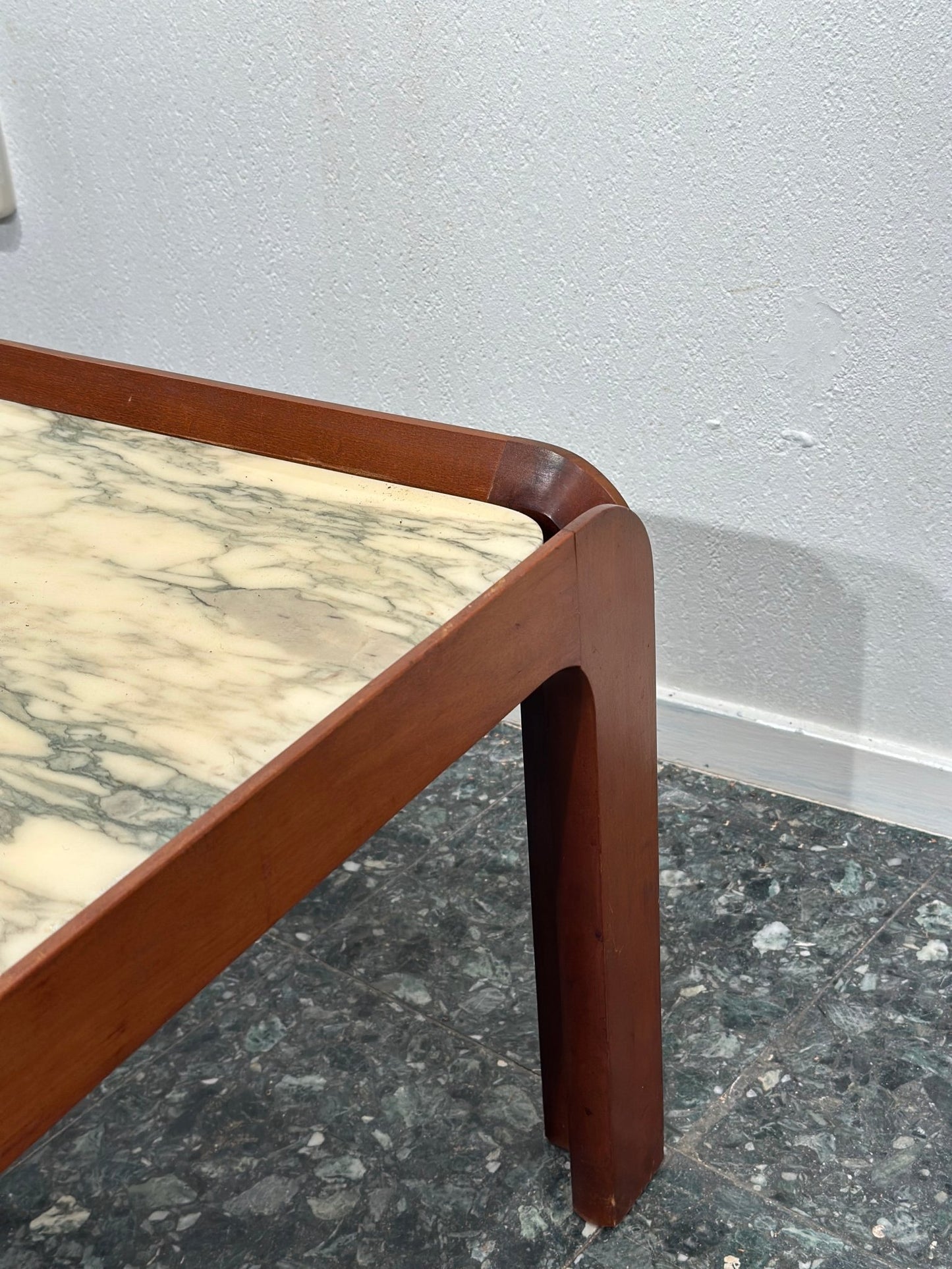 Vintage Italian Marble and Teak Coffeetable - Lattico
