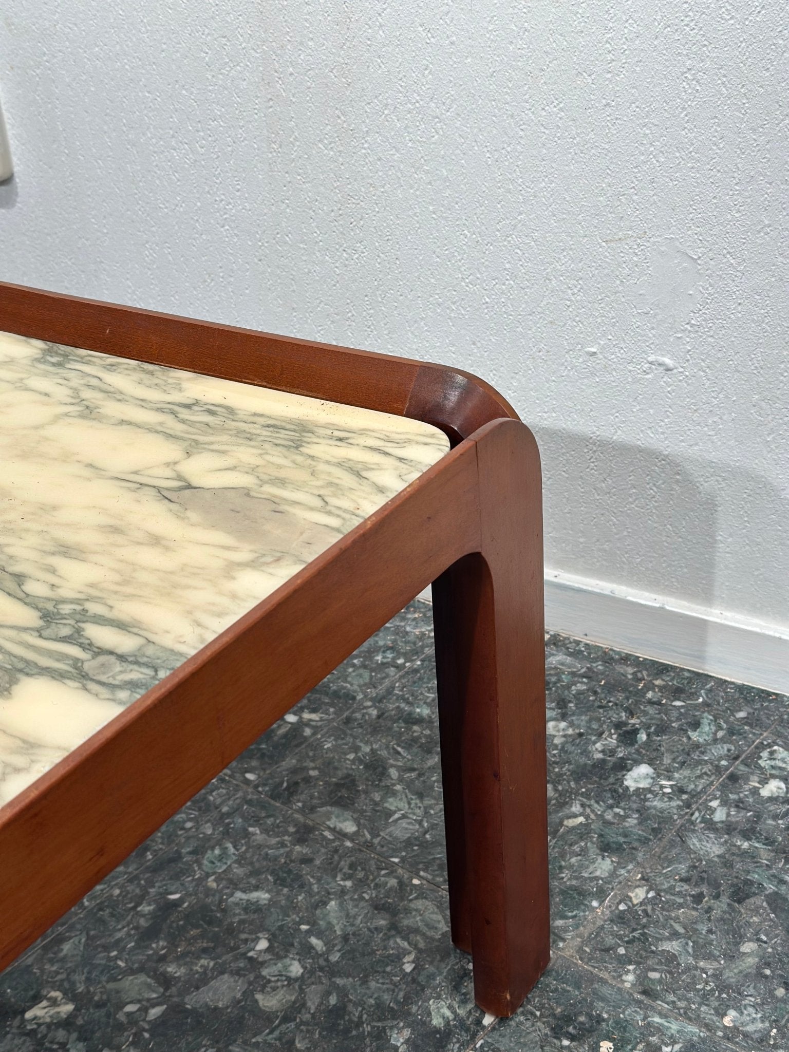 Vintage Italian Marble and Teak Coffeetable - Lattico