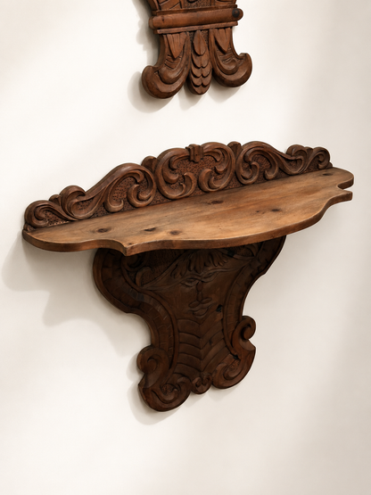 Hand-Carved Mirror & Console Set , Italy 1930’s
