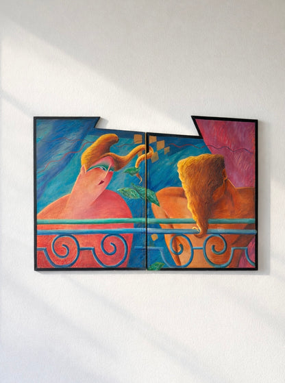 French Neo-Expressionist Diptych 1982