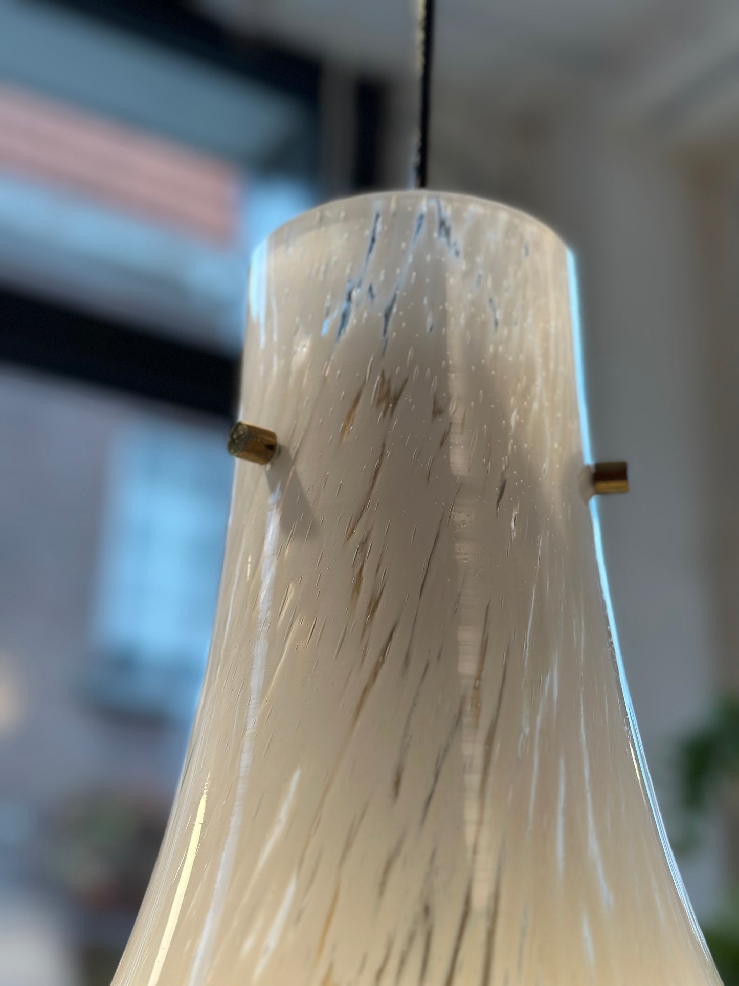 Rare Glashütte Limburg “Trumpet” Pendant Lamp – 1970s