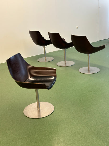 Set of Four Swivel Armchairs by Ostwald & Nolting, Italy