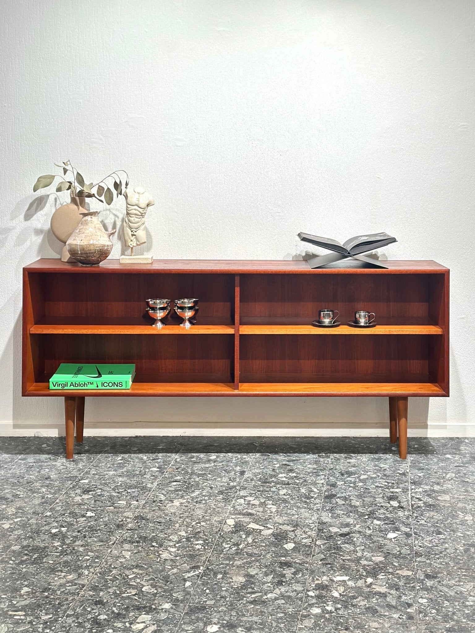 Vintage Teak Bookcase Sideboard Lowboard - Lattico