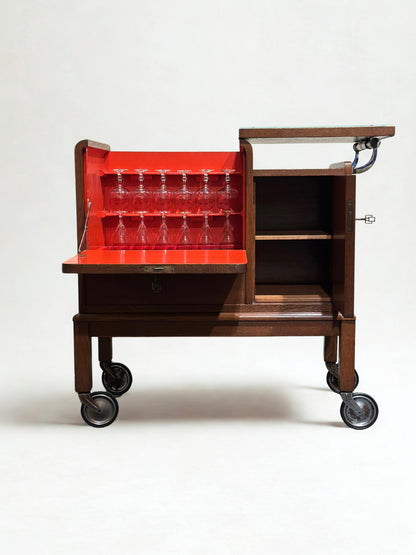 French cocktail cabinet / serving bar trolley