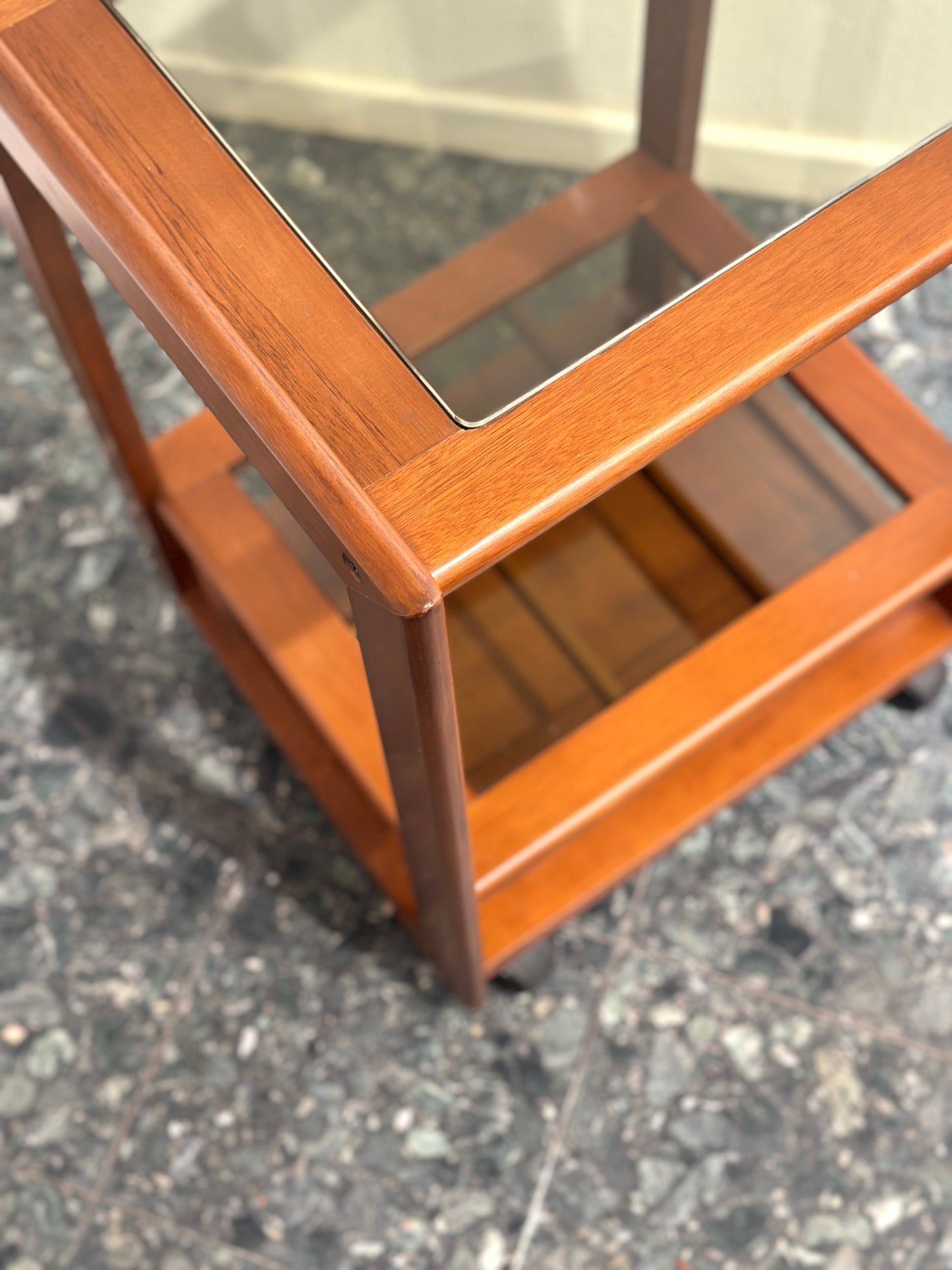 Solid Teak Italian Bar Cart
