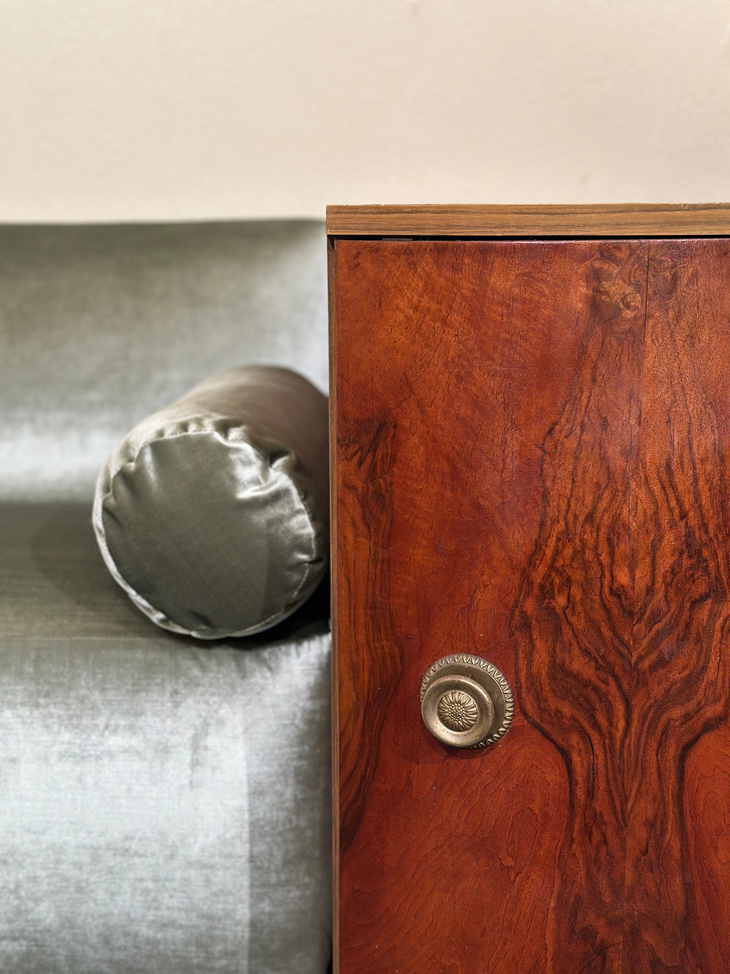 Art Deco Sofa in Green Velvet