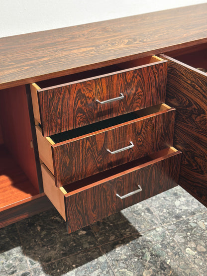 Midcentury Rosewood & Chrome Sideboard