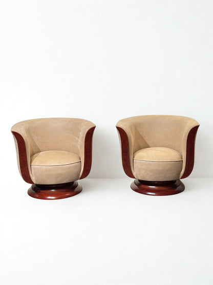 Pair Art Deco Tulip Lounge Chairs – Hôtel Le Malandre