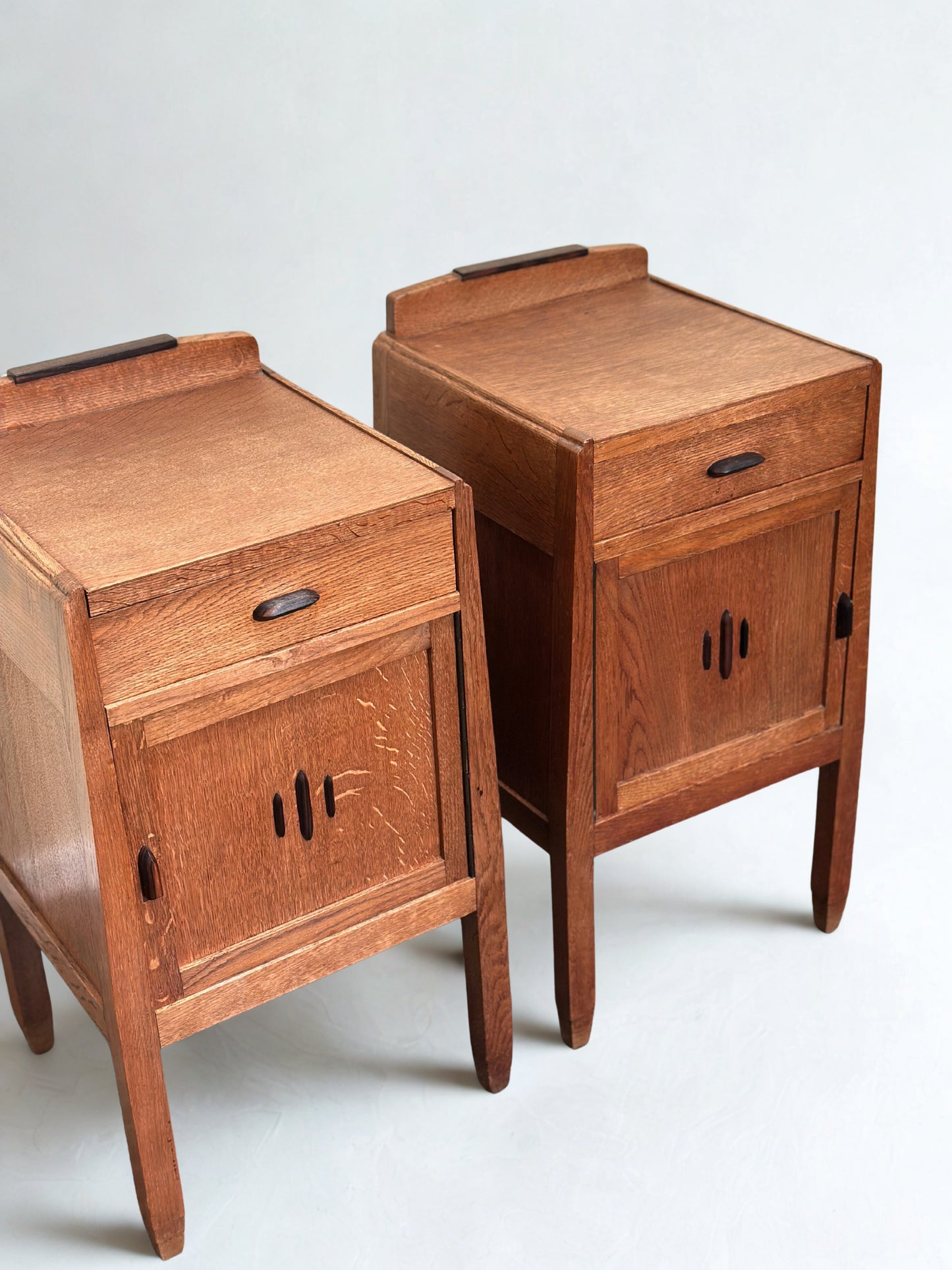 Pair of Amsterdamse School Nightstands by J.J. Zijfers