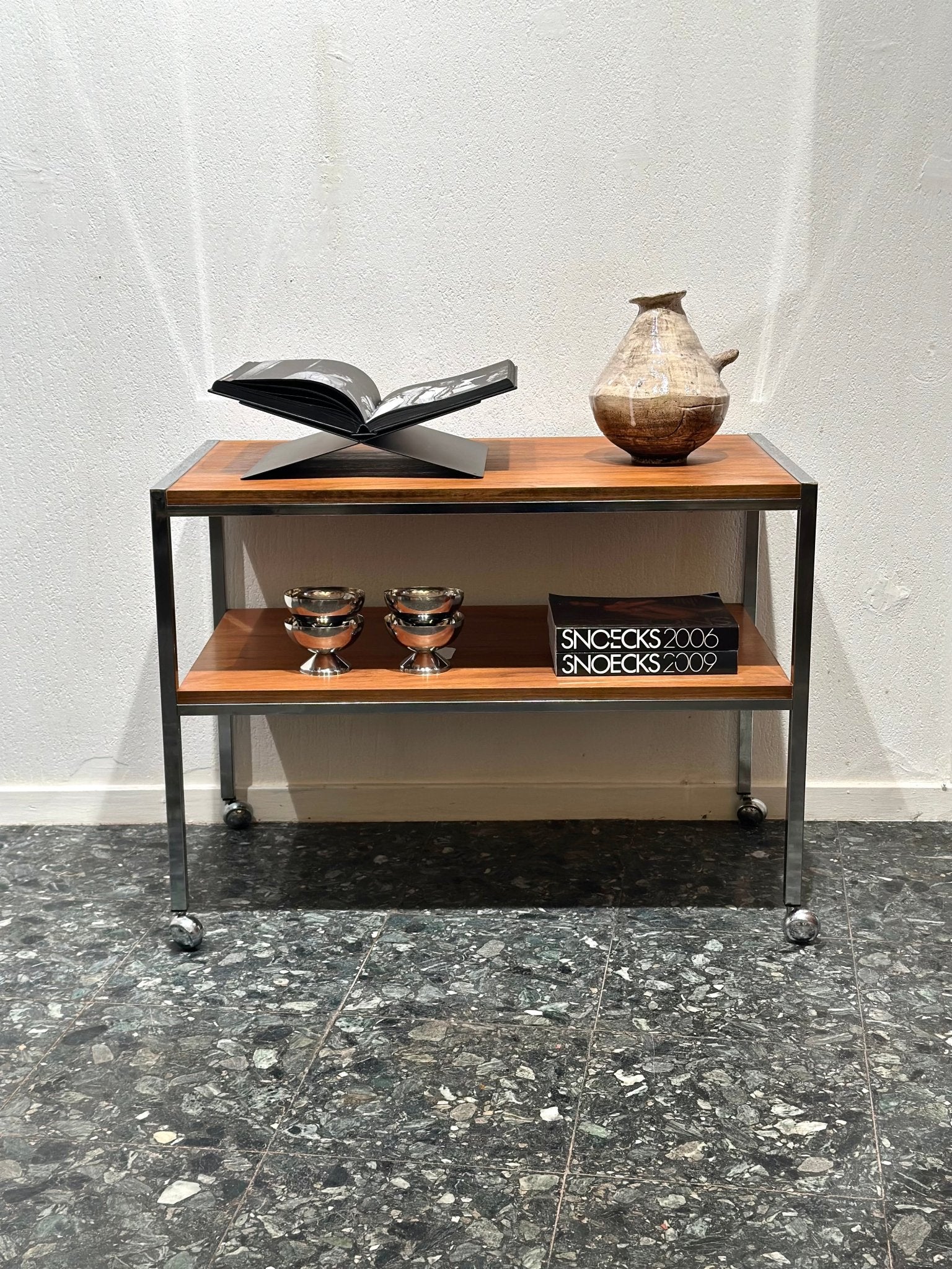 Vintage Trolley in Teak and Chrome - Lattico