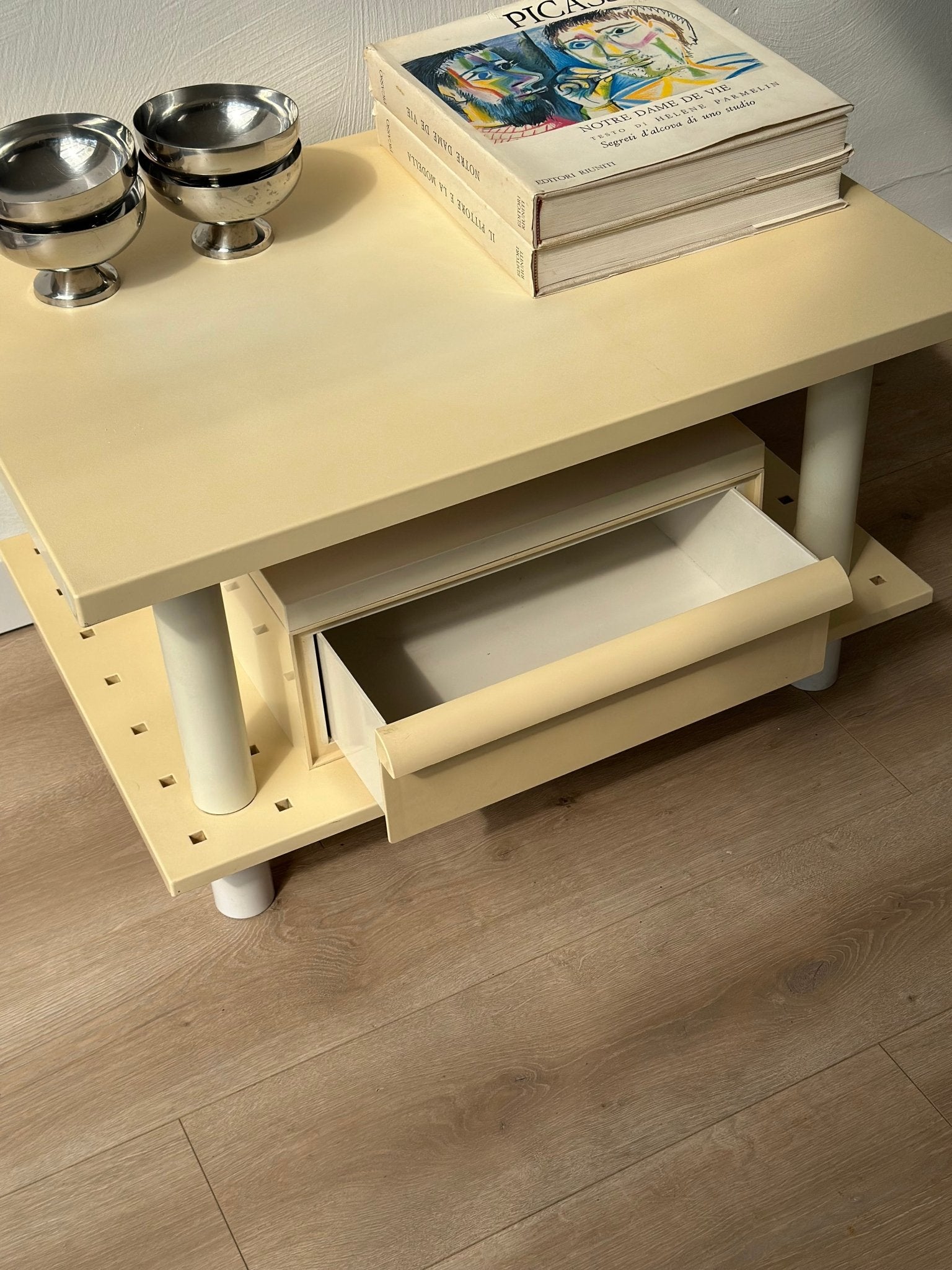 Postmodern Kartell Side Table / Media Cabinet with Drawer – Design by Simon Fussell - Lattico