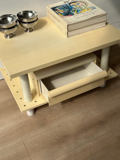 Postmodern Kartell Side Table / Media Cabinet with Drawer – Design by Simon Fussell - Lattico