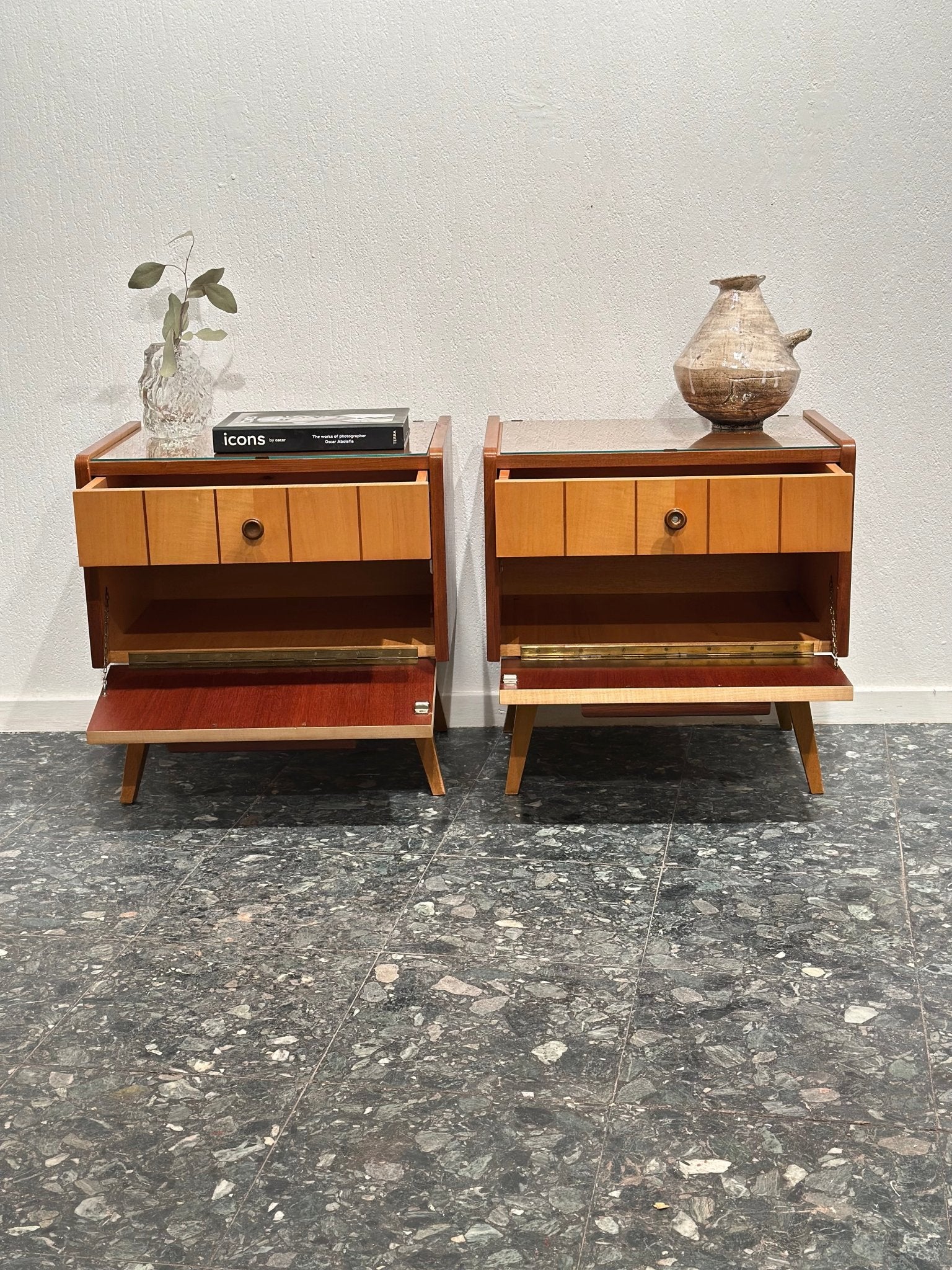 Set Vintage Retro Nightstands - Lattico