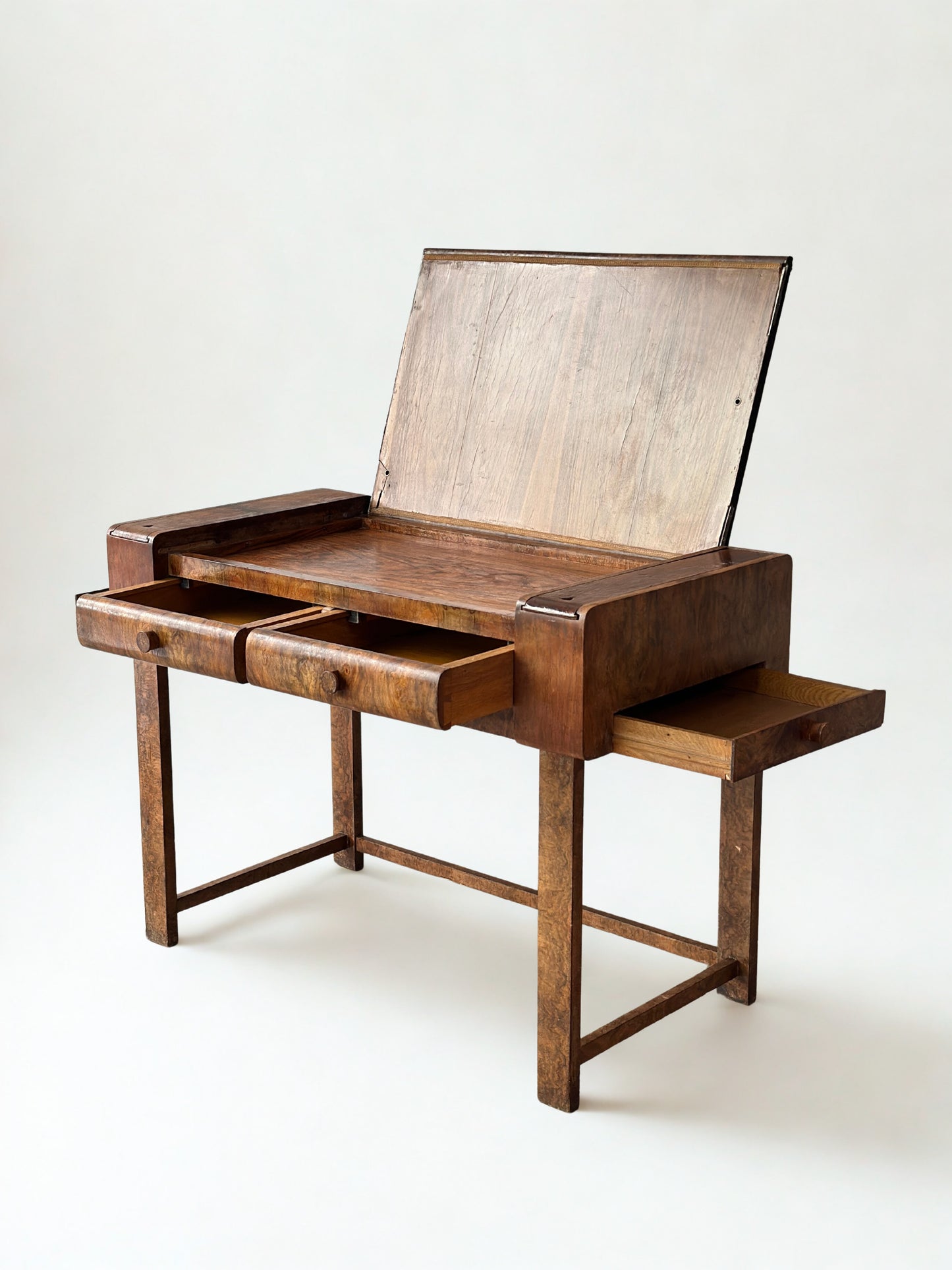 French Art Deco Desk in Burlwood