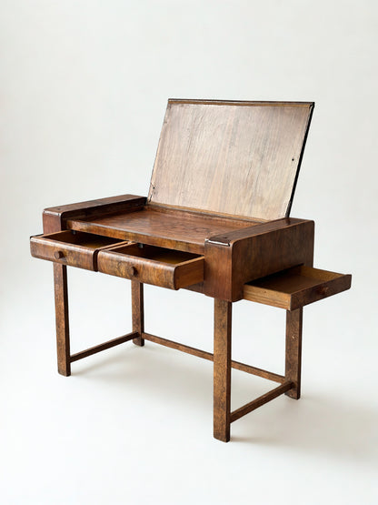 French Art Deco Desk in Burlwood