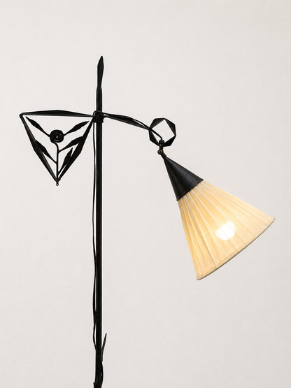 Amsterdam School Arts & Crafts Wrought Iron Floorlamp