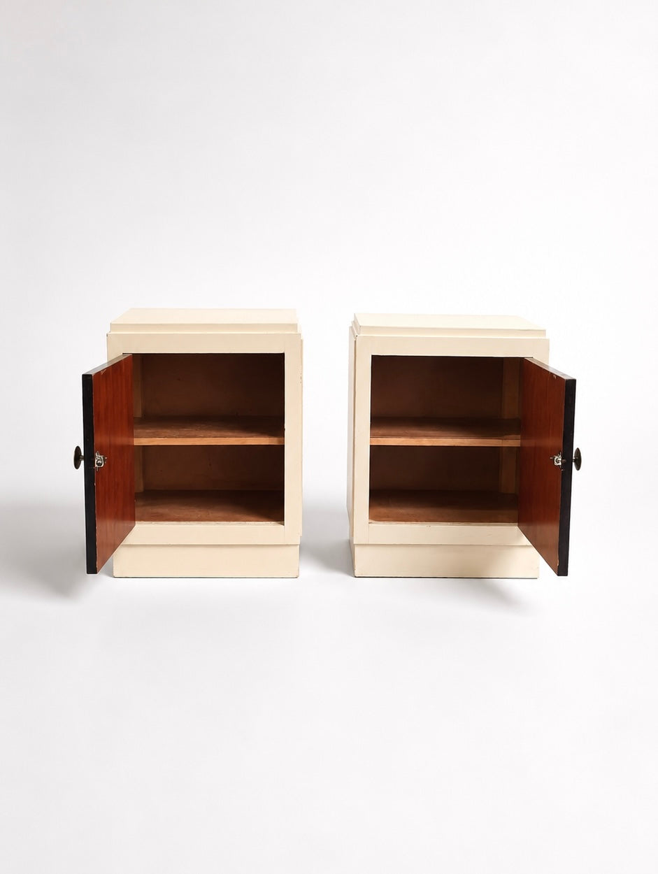 Pair of Late Art Deco Modernist Nighstands