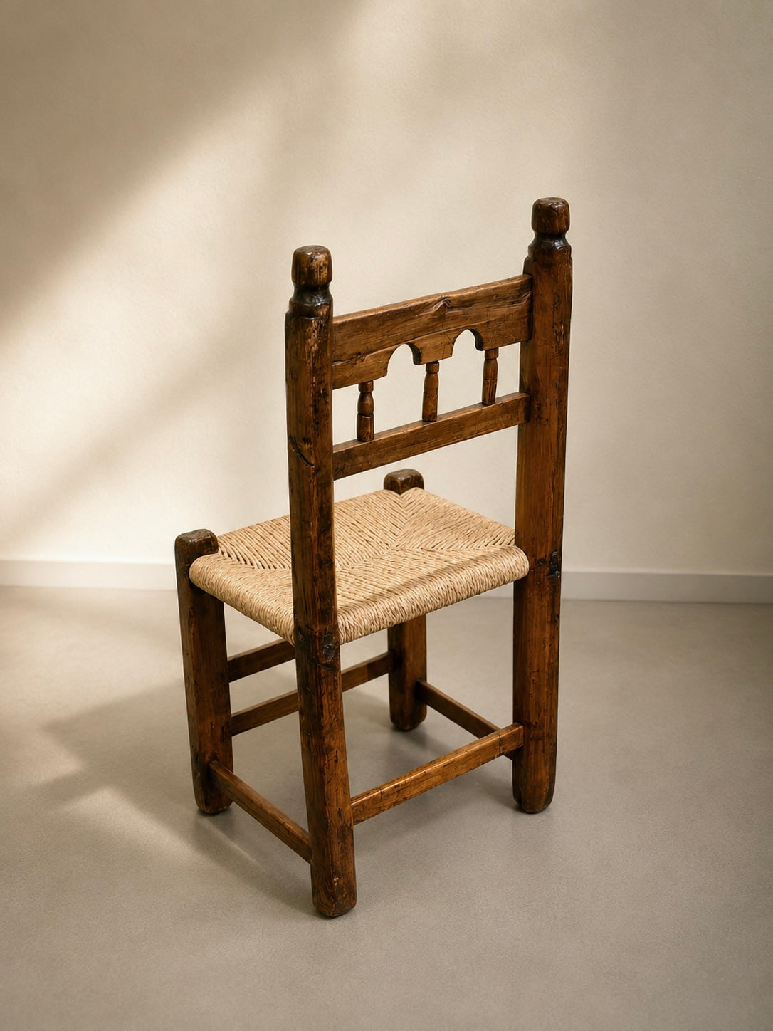 Set of 8 Brutalist Hand Carved Dining Chairs, Spain