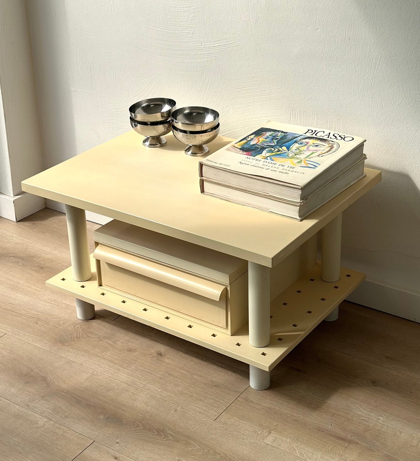 Postmodern Kartell Side Table / Media Cabinet with Drawer – Design by Simon Fussell - Lattico