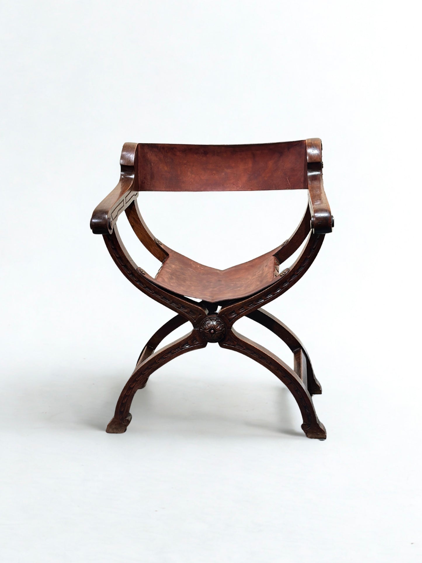 Antique French Savonarola Throne Chair