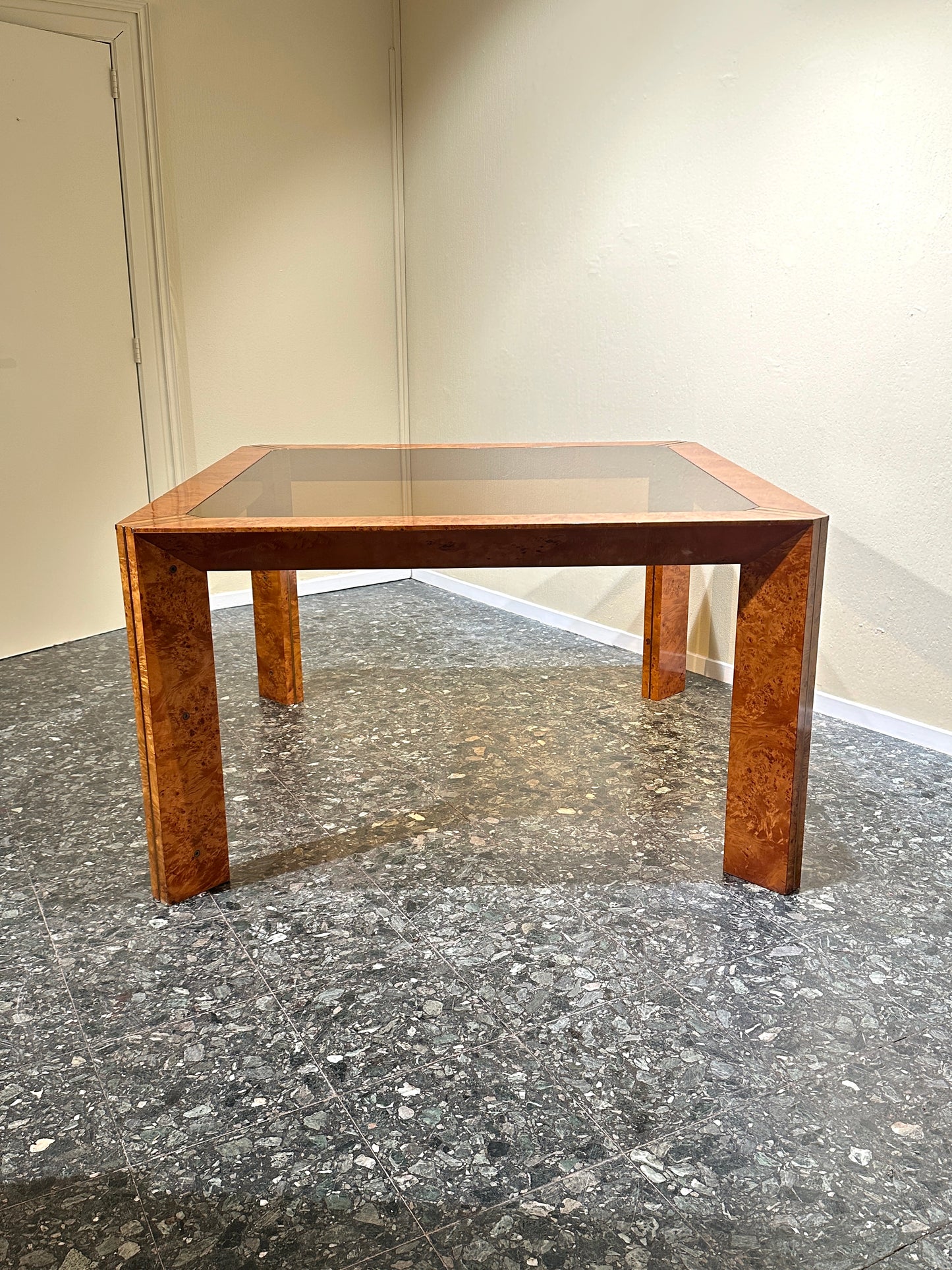 Italian Burlwood Dining Table