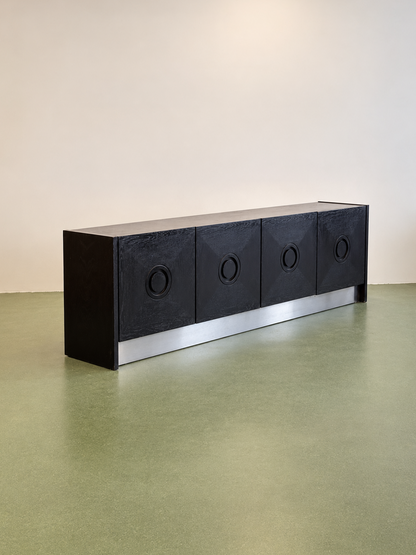 Black Brutalist Sideboard, 1970’s