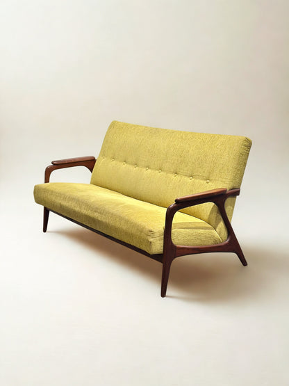 Vintage Green Scandinavian 3-seater Sofa