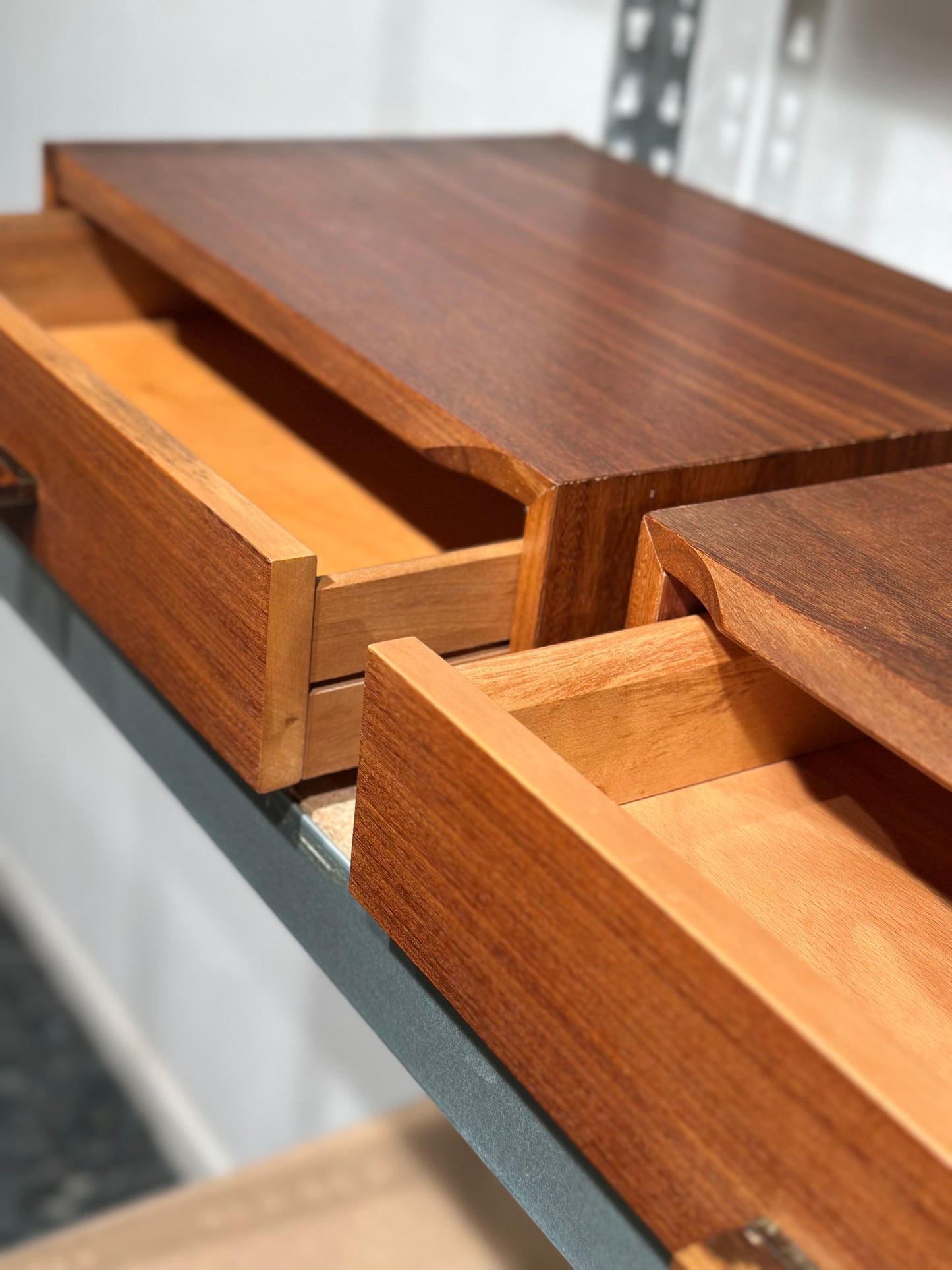 Set Vintage Teak Floating Nightstands