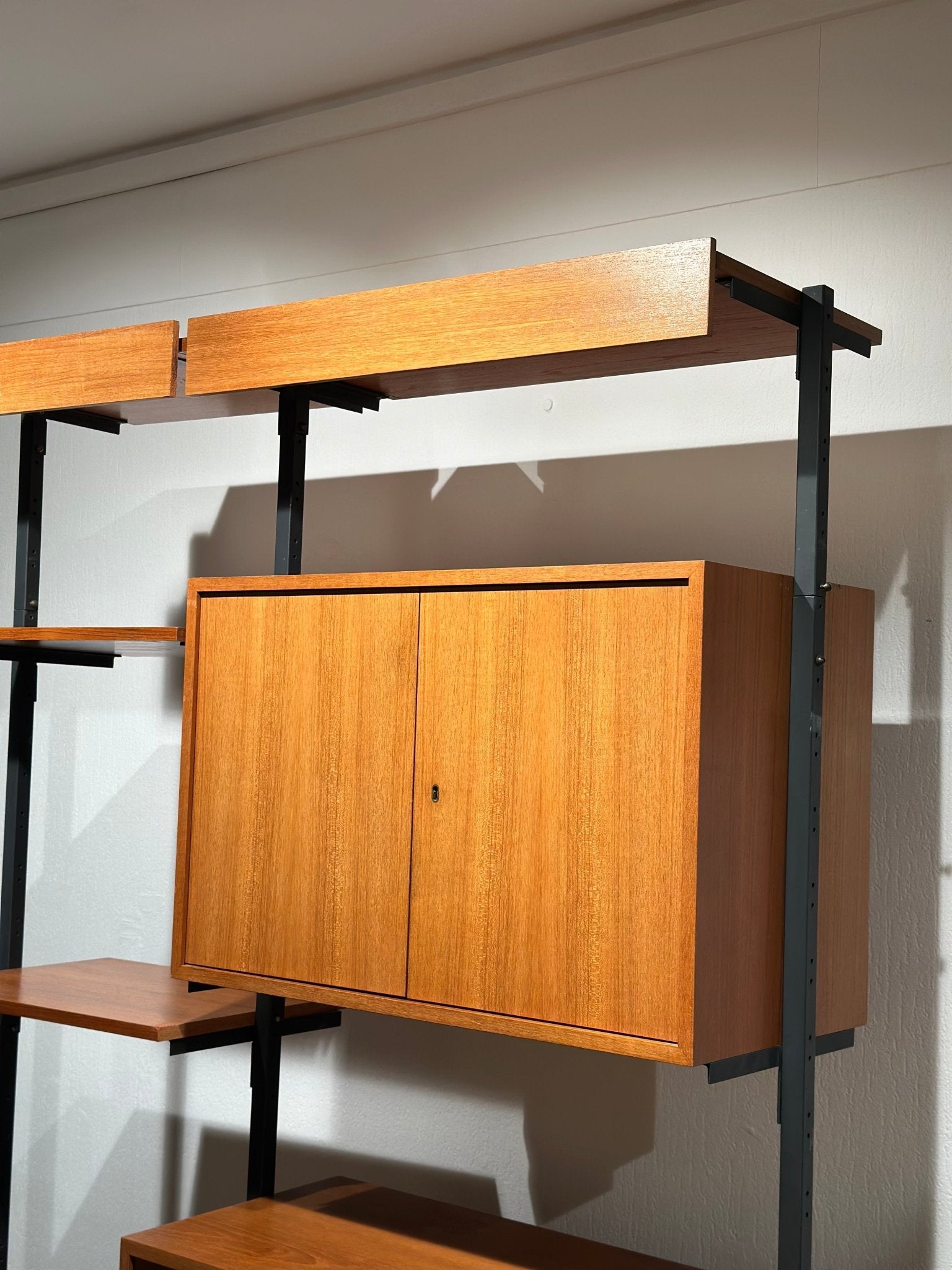 Modular Wall Unit – Teak Veneer & Metal - Lattico