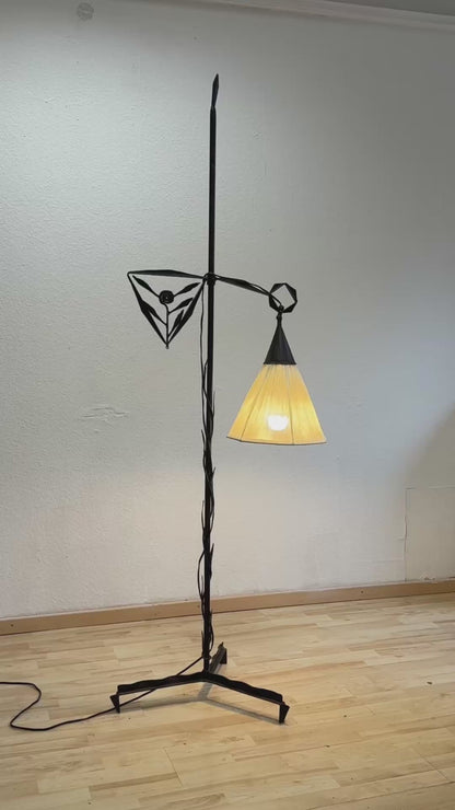 Amsterdam School Arts & Crafts Wrought Iron Floorlamp